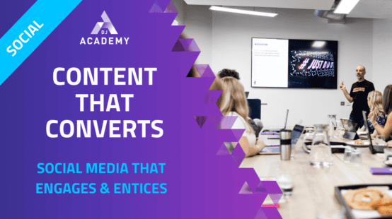 Content that converts - social media marketing course banner